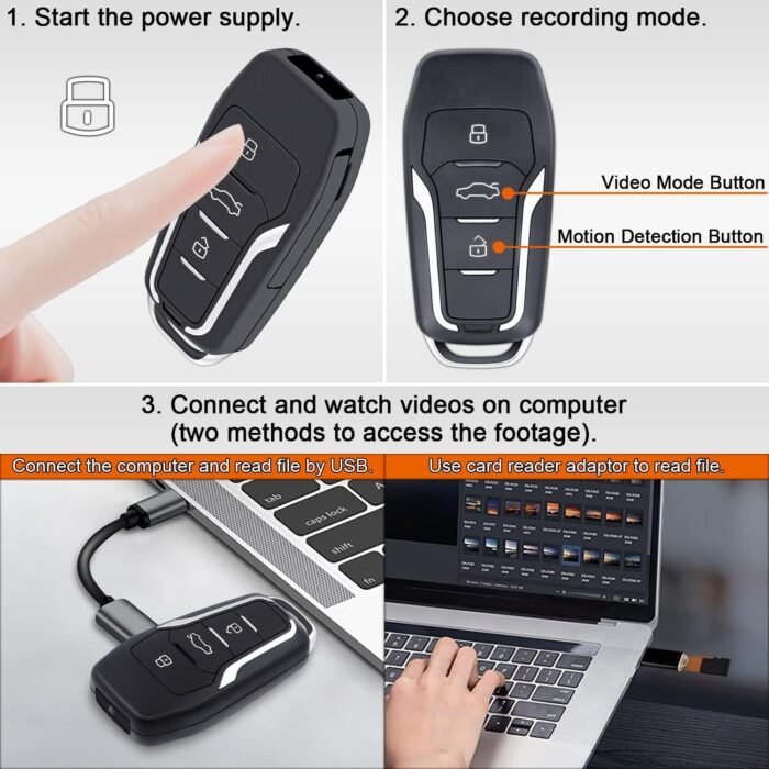 SPYDERCOP® Car Keychain Camera Audio Video Recorder Night Vision - Image 3